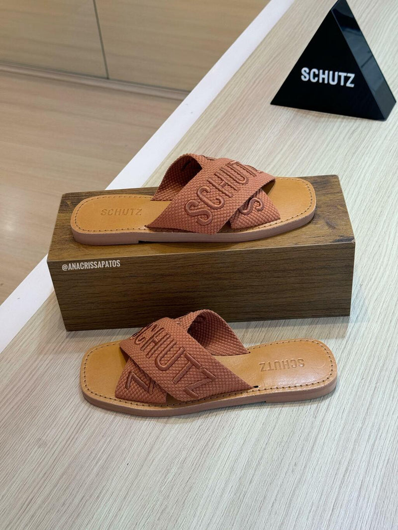 Schutz Rasteira Bordada Marrom S20889 0115 0005U