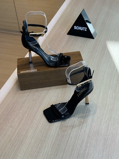 Schutz Sandália Salto Alto Verniz Preto S21996 0001 0001U